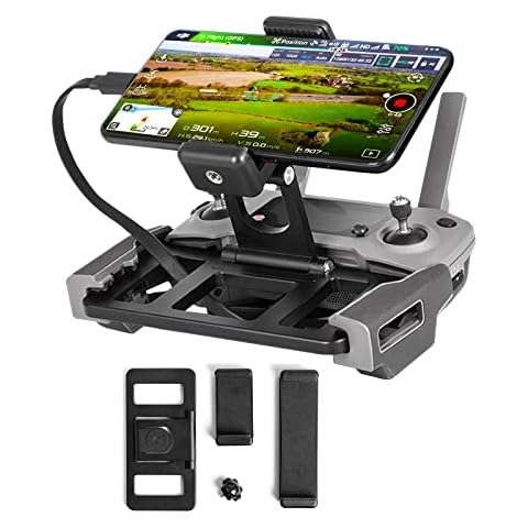 YHCDSEA Drone Tablet Holder for DJI Mavic 2/Air 2/Air 2S/Mini 2/Pro Remote Controller Accessories, Aluminum-Alloy Folding Adjustable Mobile Phone Bracket Drone Accessories Cover