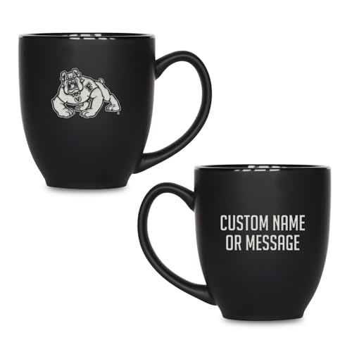 Image of Rico Industries NCAA Primary 15-Oz Personalized Matte Black Bistro Mug - for Hot or Cold Drinks