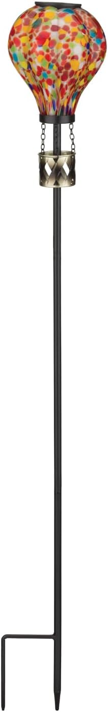 Regal Art & Gift Murano Hot Air Balloon Outdoor Garden Solar Stake – Decorative Handcrafted Outdoor Décor for Garden, Patios & Pathway – Multi