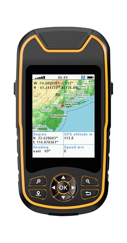 Handheld GPS for Hiking, Rugged and Waterproof Handheld GPS Navigator, 3.2' Sunlight Readable Screen, Compact Satellite Handheld GPS with USA Topo Map, Multi-GNSS Support, Extra Battery Life