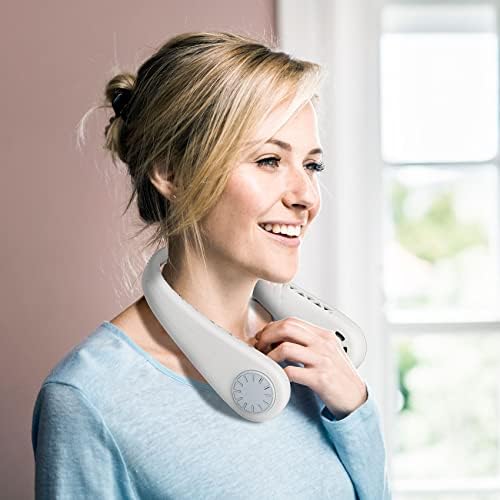 NinetinGel Portable Neck Fan, bladeless neck fan ,for Indoor Outdoor Travelling,USB Rechargeable Personal Fan, Rechargeable, Headphone Design,3 Speeds Operated Adjustable,neck fans for women