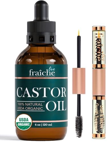 Cold Pressed Organic Castor Oil for Hair Growth &Eyelash Hair Essential Oil