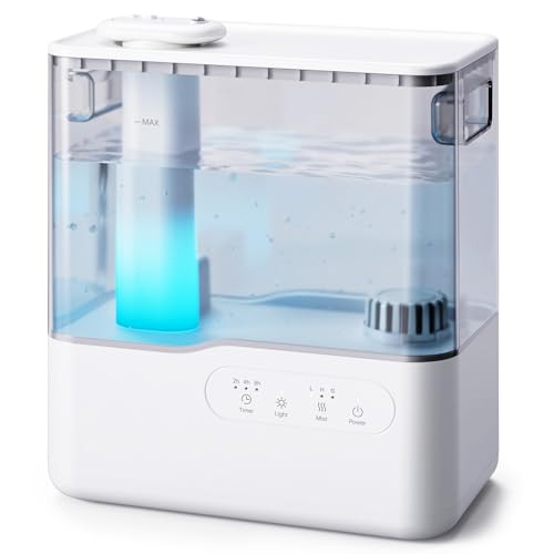 AROEVE Umidificatore Ambiente 5L, Ultrasuoni Nebbia Fredda Top-Fill Umidificatore con Diffusore Aromi, Luci Ambientale, Timer, 36H/25dB Silenzioso Umidificatore per Casa ufficio Bambini Piante