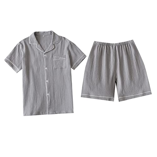 Ensemble pyjama pour homme en coton léger, vêtements de nuit amples Beaupretty