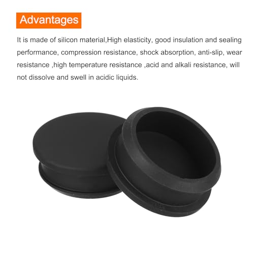 Image of MECCANIXITY Silicone Snap in Locking Hole Plugs,Rubber Panel Seal Cover Flush Type Panel Round for Kitchen Rubber Bulkheads Waterproof Sealing Plugs 38.6mm /1.52 Inch Diameter Black,Pack of 4