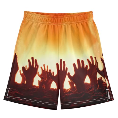Terror Hand Boys Thick Summer Clothes Boys Elastic Waist Shorts with Pockets XS