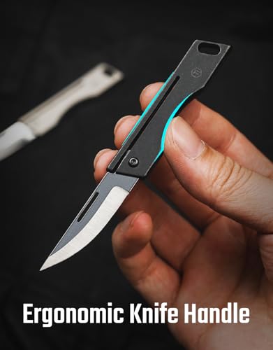 KeyUnity KK06M Titanium Folding Pocket Knife- Razor Sharp Folding Blade, Lightweight EDC Tool For Camping And Everyday Carry (Black)