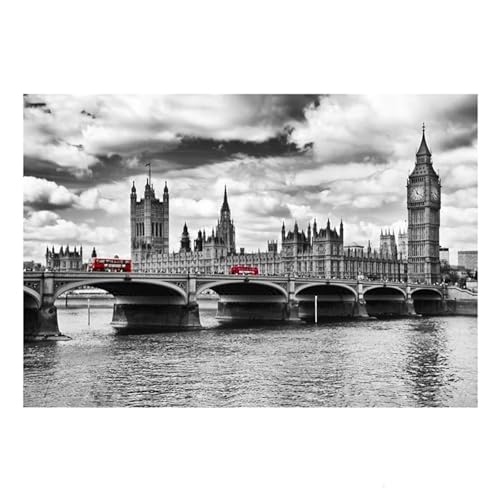 Peinture par numéros 5D Londres en strass carrés premium pour une décoration murale