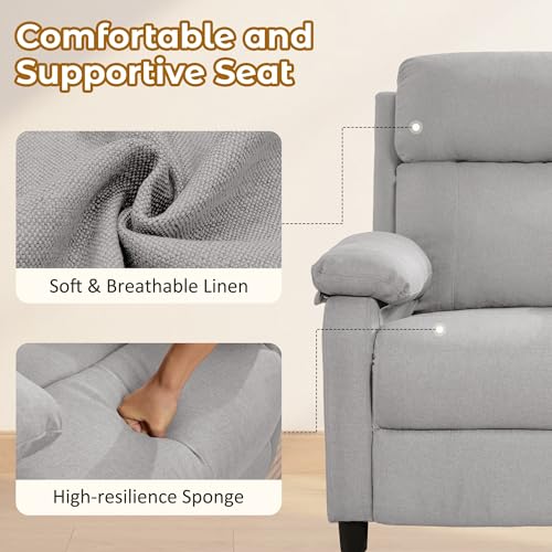 image for Korser Recliner Chair, Reading Chair for Adults with Side Pockets, Rec