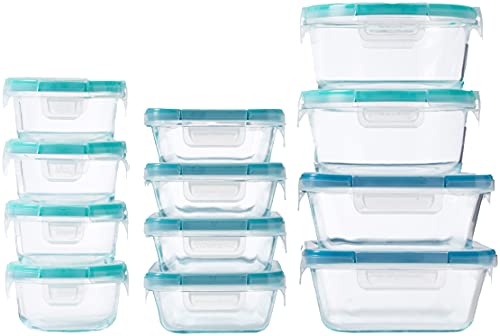 Snapware Total Solution 24-Pc Glass Food Storage Container Set With Plastic Lids, 4-Cup, 2-Cup & 1-Cup Meal Prep Containers, Bpa-Free Lids With 4 Locking Tabs, Microwave, Dishwasher, And Freezer Safe #TOP1