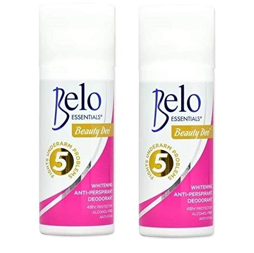 2 Pack Belo Essentials Beauty Deo - Fights Underarm Problem - Anti-Perspirant Deodorant, 40ml Each