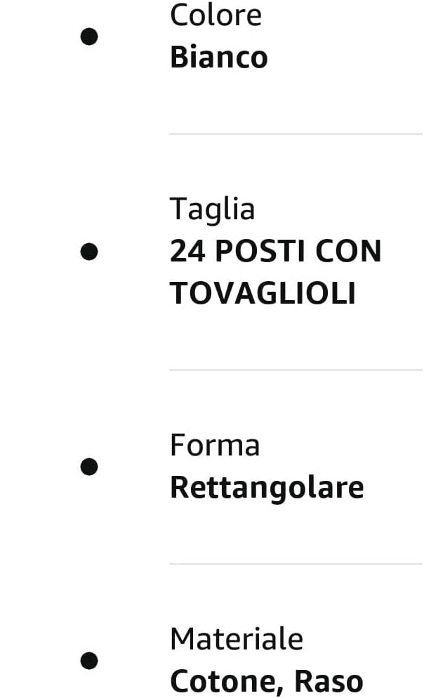 Botticelli Damina TOVAGLIA DA TAVOLA ELEGANTE TINTA UNITA IN PURO COTONE 100% RASO (24 POSTI CON TOVAGLIOLI, BIANCO) + Omaggio Set Da Cucina INTIMOEGIDIO