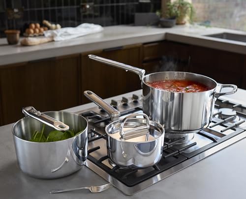 Casseroles inox à induction Joseph Joseph Space set de 3 pièces empilables et compactes