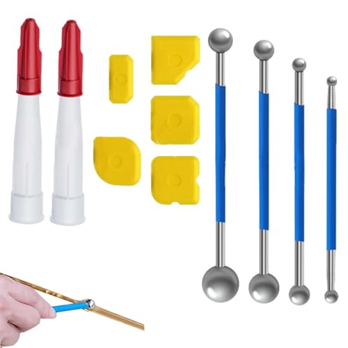 Ensemble D'outils De Grattoir,Outil Grattoir En | Truelle En Silicone Enlever Grattoir Dissolvant De Calfeutrage Grattoir D'angle De Colle De Verre Pour Salle De Bain