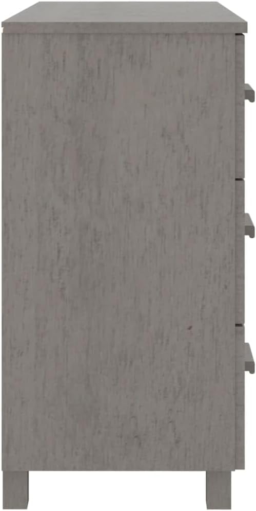 HAMAR Light Gray Solid Pinewood Sideboard 35.4"x15.7"x31.5" with 3 Drawers and 1 Door, Sturdy Wooden Cabinet for Living Room Storage and Organization, Ample Space