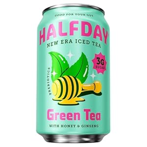 Halfday, Prebiotic Green Tea With Honey & Ginseng, 12 Fl Oz Can
