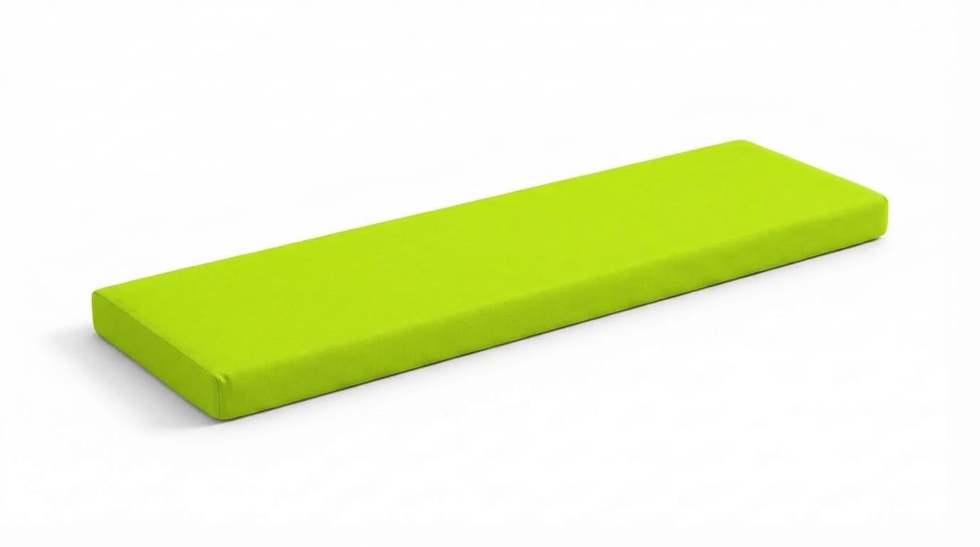 DREAMLAYER Waterproof Bench Cushion Seat Pad for Dining, Window & Garden Benches – Comfortable, Durable Seat Cushion for Indoor & Outdoor Use | UK-Made (Lime Green, 140 x 40 x 5cm)