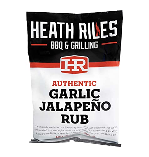 Heath Riles BBQ Rub, Garlic Jalapeño Rub Seasoning, Champion Pitmaster Recipe, Shaker Spice Mix, 2 lb./32 oz.