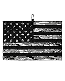 America Golf Towel for Golf Bags with Heavy Duty Carabiner Clip Camouflage Flag Microfiber Waffle Go