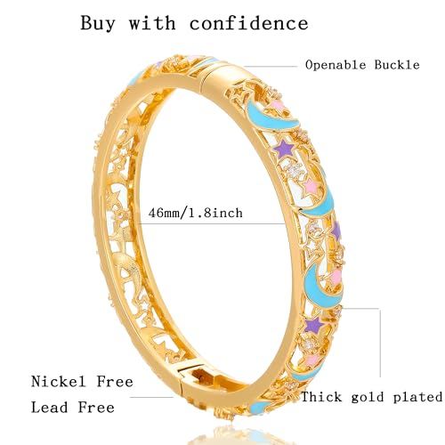 Image of Ethlyn Gifts for little girls Gold Plated Colorful Openable Kids Baby Girls Bangles Bracelets Birthday Gifts for 2years 4 years 5 years old girls