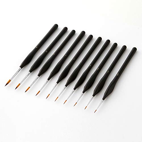 Mingzhe Conjunto de pincéis de pintura de detalhes 10 pçs pincéis de pintura profissional em miniatu