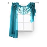 memias window sheer elegant voile curtain scarf for home birthday party wedding decoration 1 panel 54 w x 144 l peacok