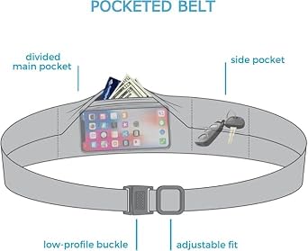 BANDI Running Belt for Women & Men USA Made No-Bounce Adjustable Waist Pack & Secure Fanny Pack Fits All Phones, Gels & Essentials Zipper-Free, Medical Device Friendly