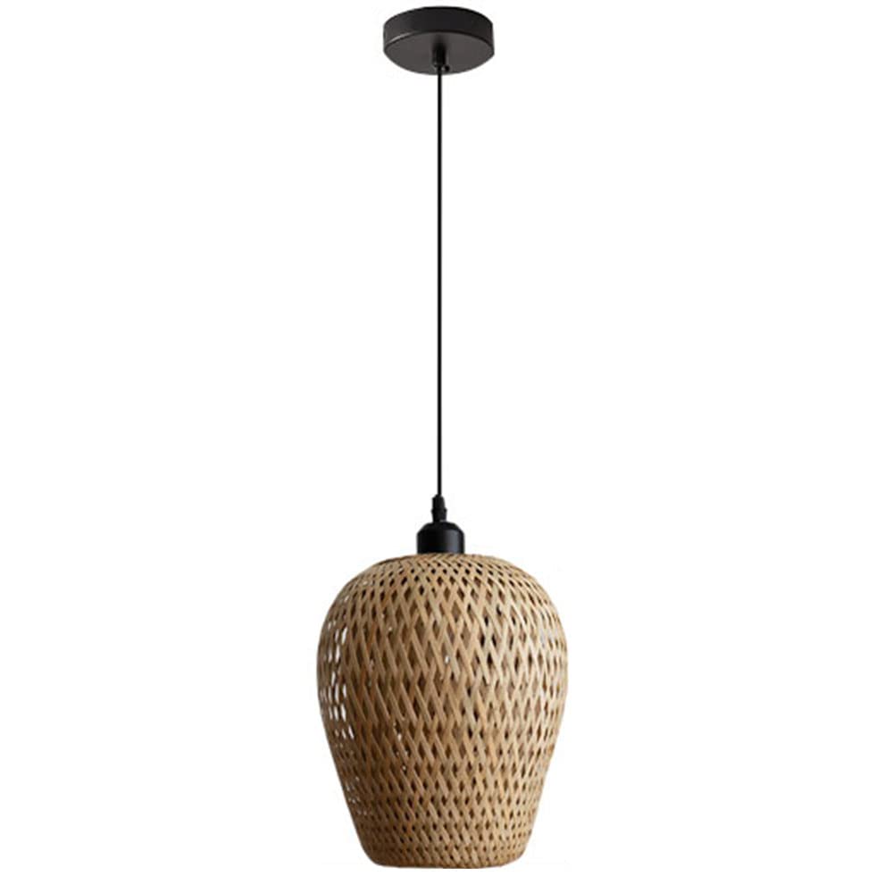 Lámpara colgante de cocina vintage tejida a mano con una luz para techo rústico