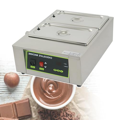 Máquina para derretir chocolate con dos tanques y control digital