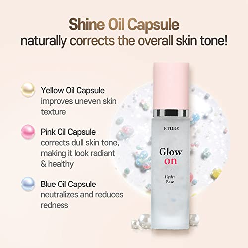 Etude Glow On Base Hydra 30Ml (21Ad) | All-In-One Makeup Hydration Glowing Base With A Long-Lasting Effect And Dewy Finish | Korean Makeup #TOP5