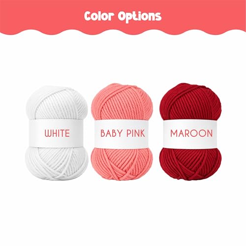 Image of Nibras DIY Crochet Kit for Beginners | Complete Crochet Supplies with Acrylic Yarn, Hook, Needle & Accessories (Set of 3 Yarn)