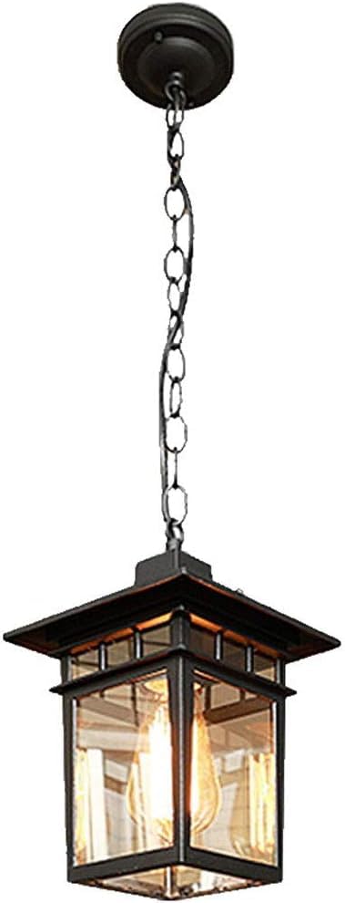 Plafonnier américain extérieur en aluminium avec verrerie antique