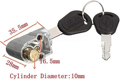 QOTSTEOS Battery Safety Pack Cover Box Lock with 2 keys, Suitable for Motorcycle Electric Bike Scooter E-bike Battery Lock(Silver)