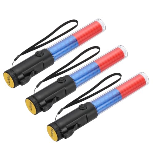 Varita control tráfico aéreo y estacionamientos con luces LED roja y azul para eventos nocturnos