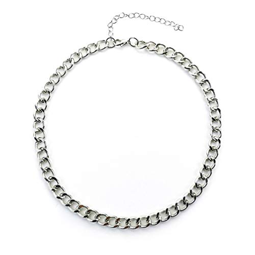 CIBIRICH Chunky Necklaces for women Multilayer Punk Chain Silver Statement Collar Necklace