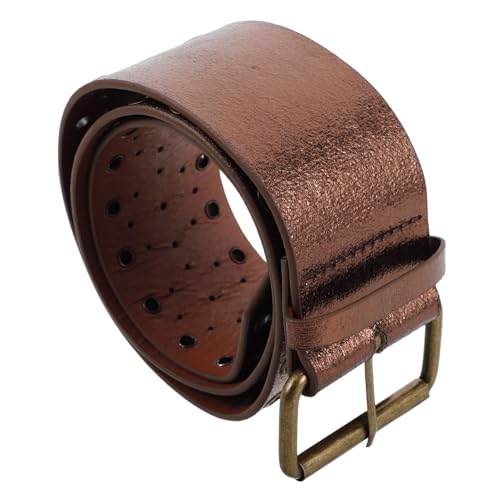 FRCOLOR Men Vintage Style Wide Pu Waist Belt with Buckle for Casual Occasions and Holidays Eye-catching Hollow Design and Versatile Western Accessory