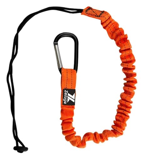 Zeluga 15-482 Tool Lanyard Shock Absorbing with Self-Locking Carabiner, Orange