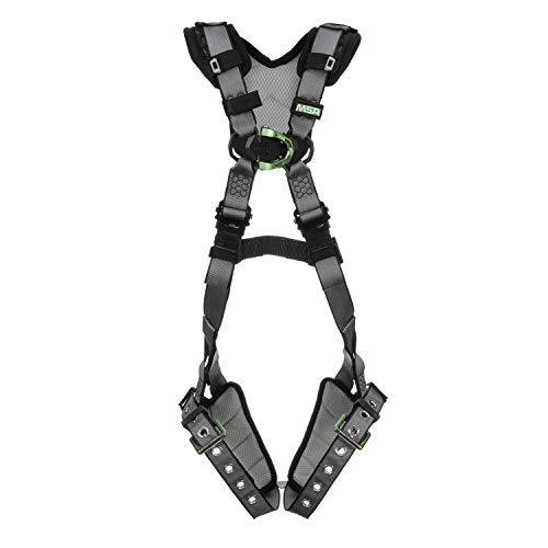 MSA 10194893 V-FIT Full Body Safety Harness - Size: Standard (Medium), D-Ring Configuration: Front/Back/Chest, Tongue Buckle Leg Straps, With Shoulder Padding, Full Body Harness