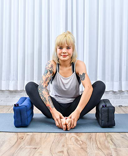 Image of Leewadee Yoga Block - Floor Cushion for Yoga Practice, Meditation Seat Cushion for Workouts Filled with Kapok