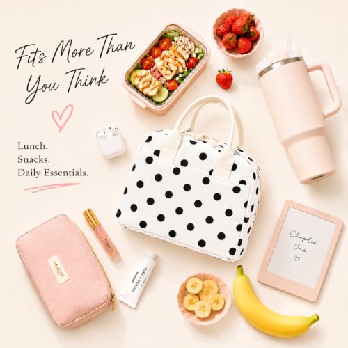 Image of LOVELYWIND Lunch Box for Women Cute Lunch Bags for Women Lunch Tote Bags Reusable Insulated Lunch Box Large Capacity Reusable Insulated Cooler for Work or Travel Gifts or Beach