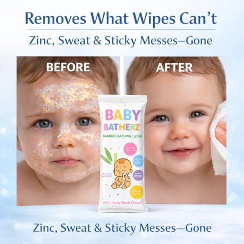 Baby Batherz™ Premium Newborn Bathing Cloths – No-Rinse Full Body Baby Bath, Safe for Umbilical Cord Care, Newborn Bath No-Tub, Warmable, New Mom Essential, Not Diaper Wipes. 80 Cloths (10-Packs) by Baby Batherz - Image 9