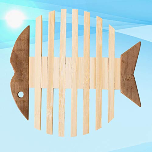 DOITOOL Wooden Pot Trivet Creative Wood Fish Style Hot Pot Trivet Placemat Heat Insulating Pan Pad Table Mat Dish Pad Coaster for Table Pot Cups Kitchen Restaurant - Image 6