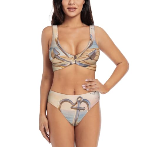 Maillot de bain deux pièces push-up galbant avec triangle réglable et coques amovibles
