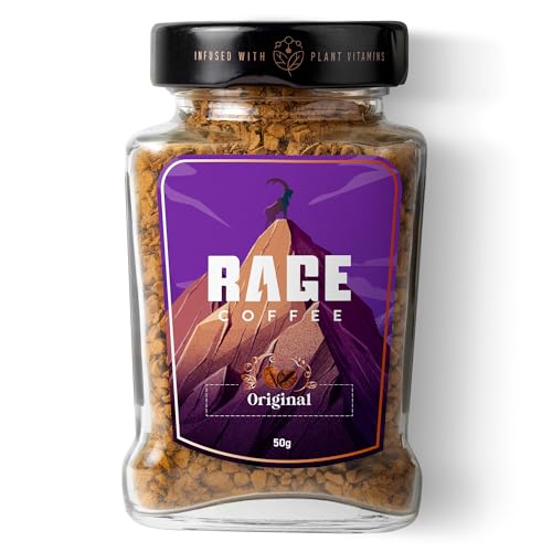 Rage Coffee Original Coffee Blend 100% Pure Arabica Beans | Instant Coffee for Smooth Aroma & taste, Hot and cold coffee) (Original Unique Blend, 50g)