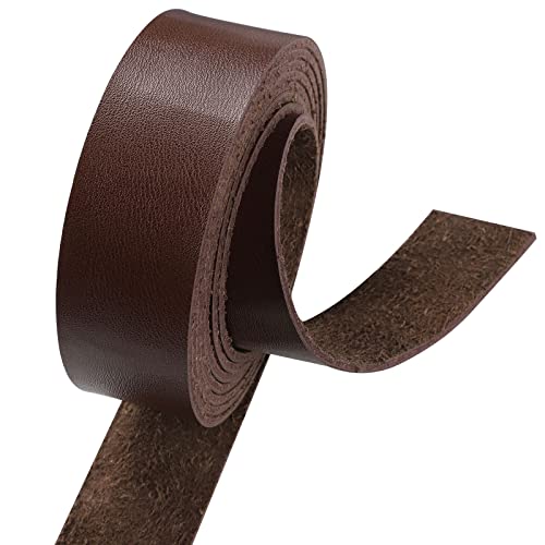 Yopiter Leather Strap 1 Inch Wide 82 Inches Long, Leather Strip Very Suitable For Diy Arts & Craft Projects,Belts, Halters,Leather Watch Straps (1"X82" (2.5X210Cm), Dark Brown) #TOP1