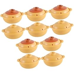 Cazuelas De Barro Miniatura VICASKY 10 Piezas Modelo De Utilería De Cazuela Mini Mini Juguete Miniaturas Mini Modelo De Utensilios De Cocina Cosas En Miniatura Arroz En Cazuela De Barro El Plastico Vajilla