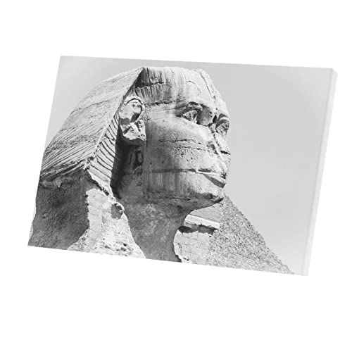 Tableau Egypte Le Sphynx affiche photo noir et blanc toile imprimée 60x40 cm