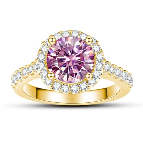 Moissanite Diamond Rings for Women 1ct Round Cut D Color VVS1 925 Sterling Silver Ring for Women Moissanite Engagement Wedding Rings for Women with Certificate