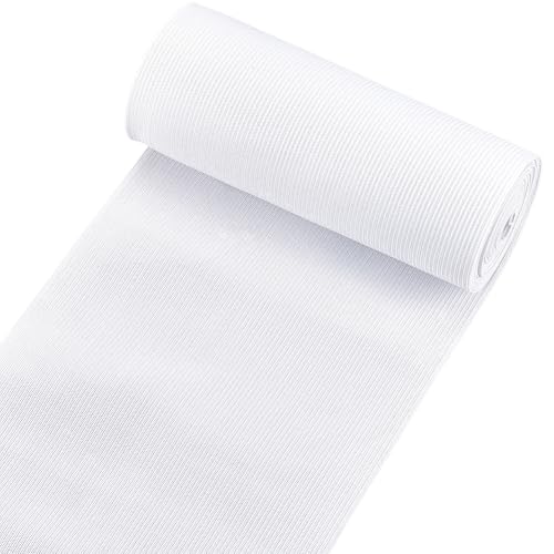 3.28 Yards 5.9 Inch Elastic Band Spool White Heavy Stretch High Elasticity Knit Strap Wide Flat Braid Sewing Elastic Bands for Sewing Making Waistband Underwear Pants Sportswear Accessories