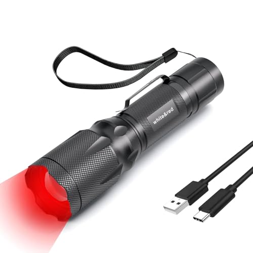 METII Red Flashlight Rechargeable